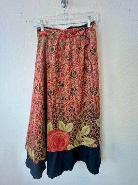 Iris Impressions Women's Vintage Y2K Earth Colored Wrap Skirt